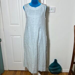 NWT Lintico Linen Elegant Sleeveless Midi Dress Women’s Small